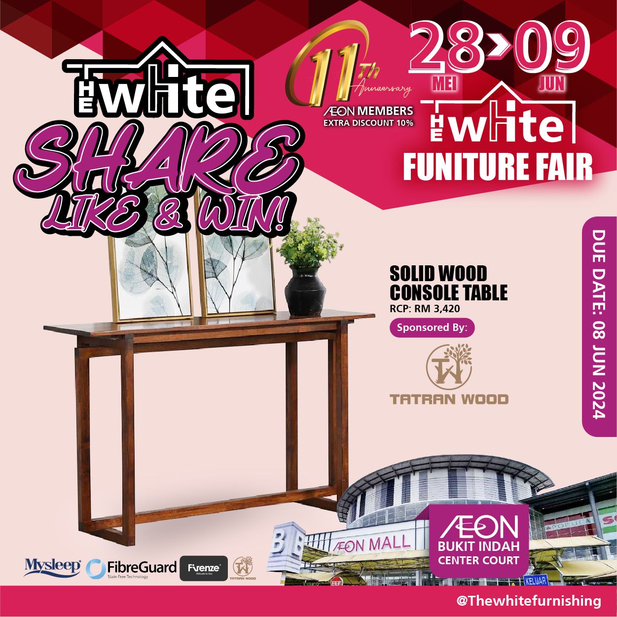 WIN SOLID WOOD CONSOLE TABLE – getFreebies.my